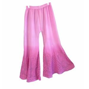 Pink Ombre Sharara Embroidered Pants size Medium